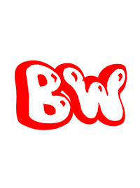 the word bw on a black background